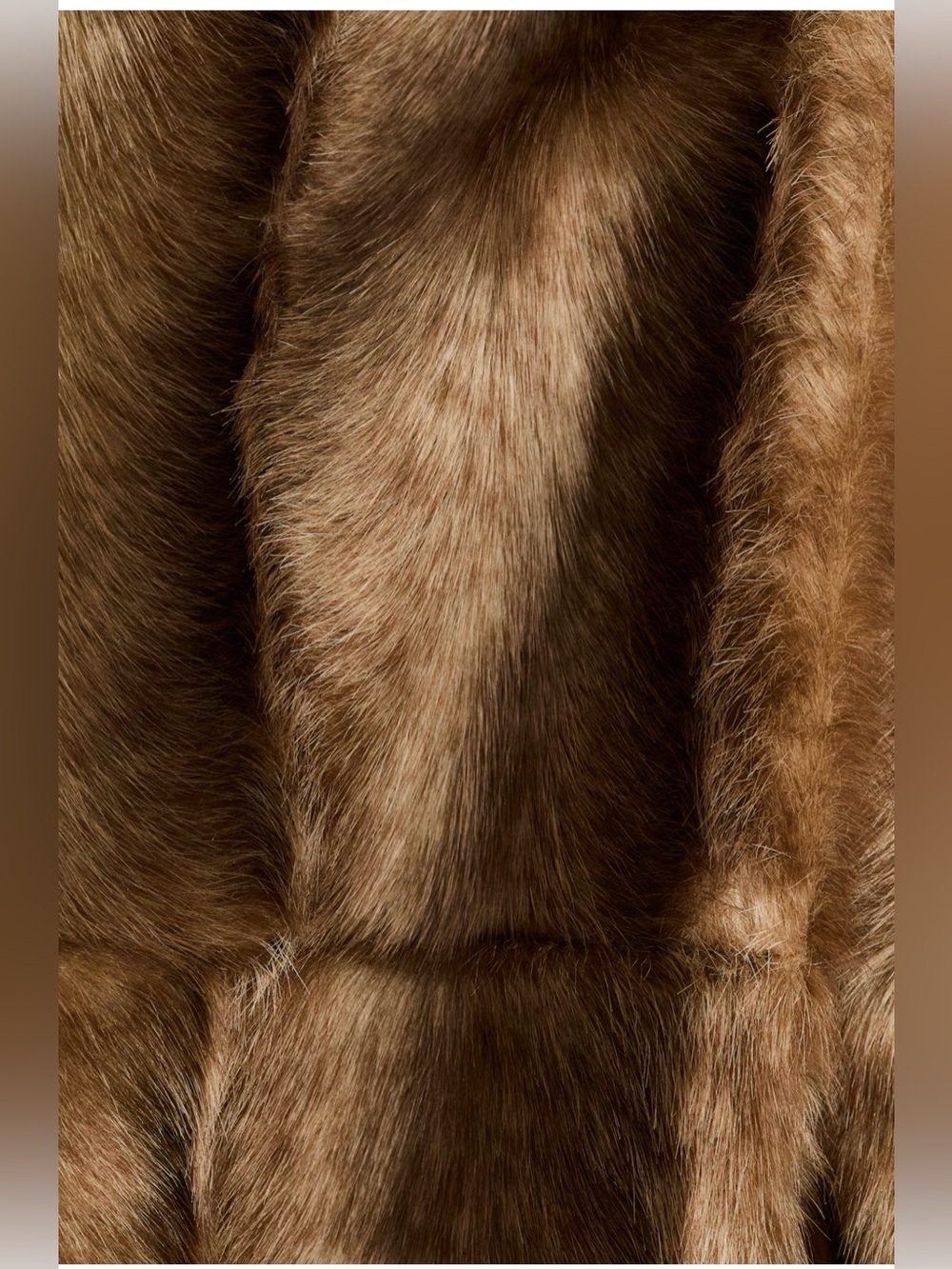 Viral H&M Fur Coat With Scarf-Detail New Luxurious Brown Faux Fur Coat Sz Small - Picture 8 of 14
